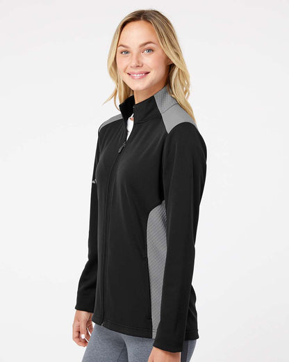 Adidas Women's Textured Mixed Media Full-Zip Jacket A529 #colormdl_Black/ Grey Three