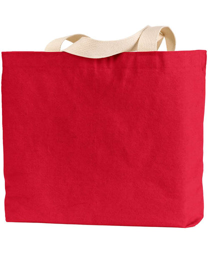 Bayside USA Made Cotton Canvas Jumbo Tote Bag BS600 #color_Red