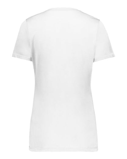 Augusta Sportswear Women's Super Soft-Spun Poly V-Neck T-Shirt 6844 #color_White