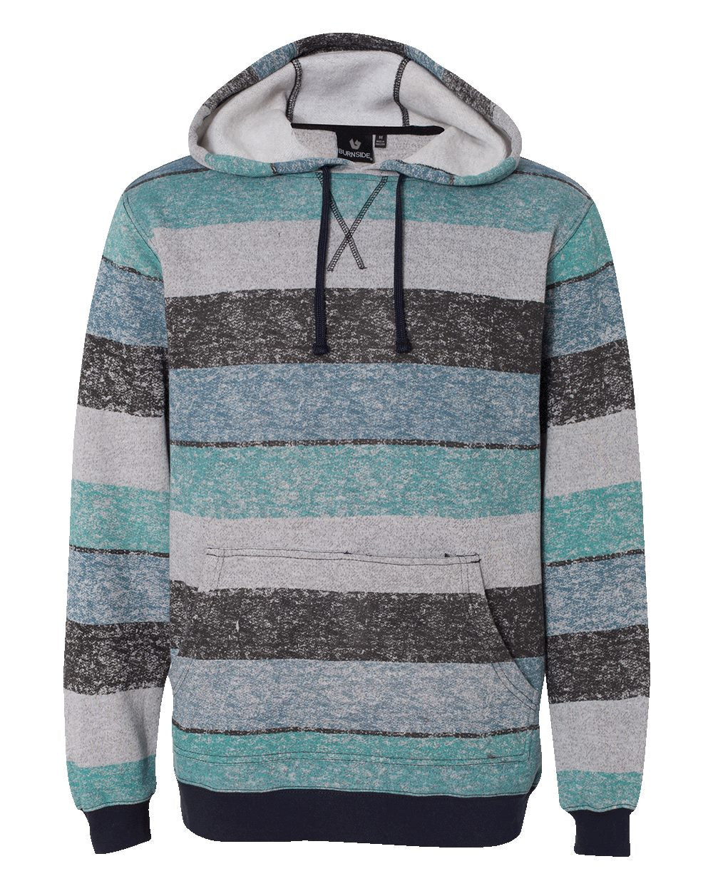 Burnside Printed Stripes Fleece Sweatshirt 8603