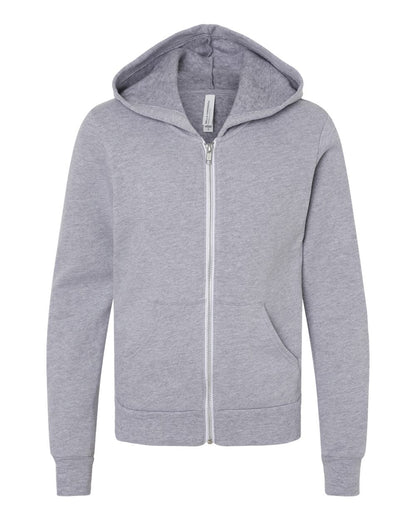 BELLA + CANVAS Youth Sponge Fleece Full-Zip Hoodie 3739Y #color_Athletic Heather