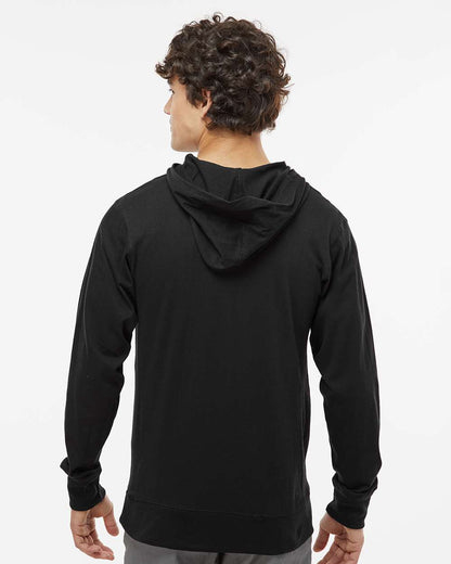 J. America Unisex Jersey Sport Lace Hooded Pullover 8231 #colormdl_Black