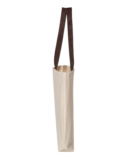 Q-Tees 11L Canvas Tote with Contrast-Color Handles Q4400 #color_Natural/ Chocolate