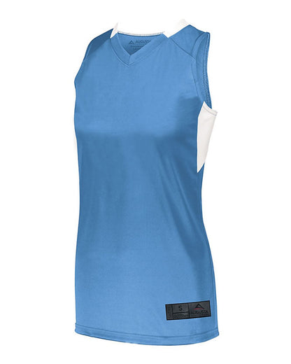 Augusta Sportswear Women's Step-Back Basketball Jersey 1732 #color_Columbia Blue/ White