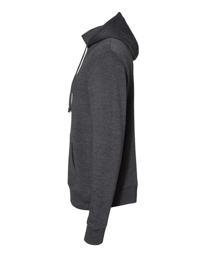 J. America Men's Gaiter Fleece Hooded Sweatshirt 8879 #color_Black Heather