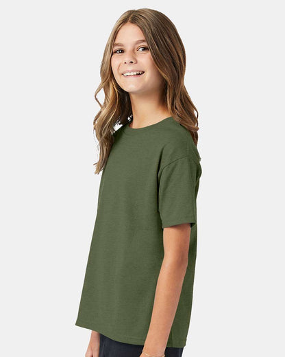 Hanes Ecosmart™ Youth T-Shirt 5370 #colormdl_Heather Green