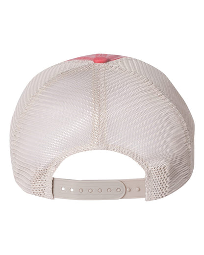 Valucap Pigment-Dyed Trucker Cap SP510 #color_Red/ Stone