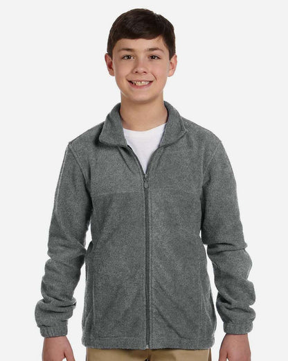 Harriton Youth Full-Zip Fleece M990Y #colormdl_Charcoal