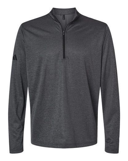 Adidas Men's Space Dyed Quarter-Zip Pullover A593 #color_Black Melange