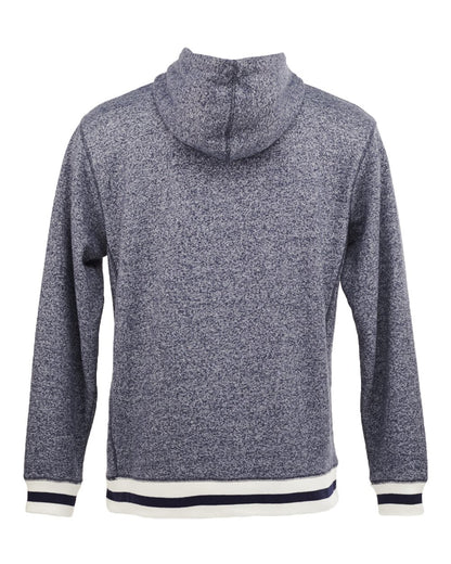 J. America Unisex Peppered Fleece Lapover Hooded Sweatshirt 8701 #color_Navy Pepper