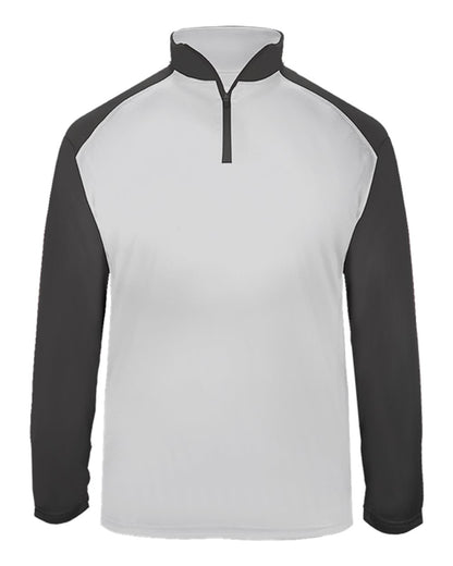 Badger Ultimate SoftLock™ Sport Quarter-Zip Pullover 4006 #color_White/ Graphite