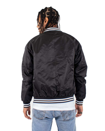 Shaka Wear Men's Varsity Bomber Jacket SHVBJ #colormdl_Black