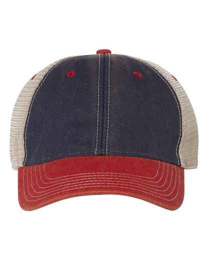 LEGACY Old Favorite Trucker Cap OFA #color_Navy/ Scarlet Red/ Khaki