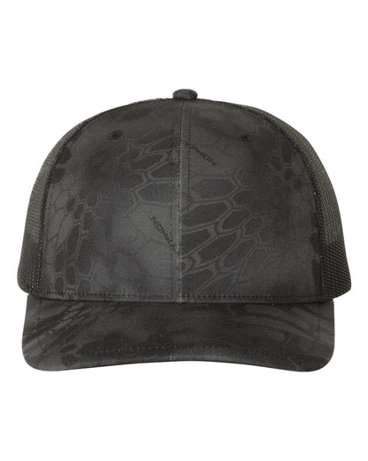 Richardson Printed Trucker Cap 112P #color_Kryptek Typhon/ Black