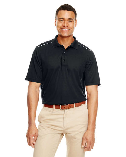 CORE365 Men's Radiant Performance Piqué Polo with Reflective Piping 88181R #colormdl_Black