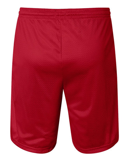 Champion Polyester Mesh 9" Shorts with Pockets S162 #color_Scarlet