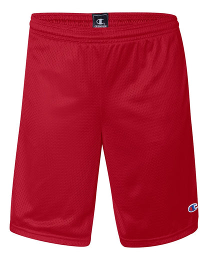 Champion Polyester Mesh 9" Shorts with Pockets S162 #color_Scarlet