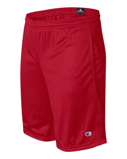Champion Polyester Mesh 9" Shorts with Pockets S162 #color_Scarlet