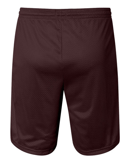 Champion Polyester Mesh 9" Shorts with Pockets S162 #color_Maroon