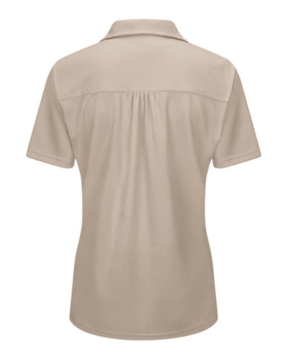 Red Kap Women's Performance Knit® Flex Series Pro Polo SK91 #color_Tan