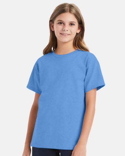 Hanes Essential-T Youth T-Shirt 5480 #colormdl_Carolina Blue