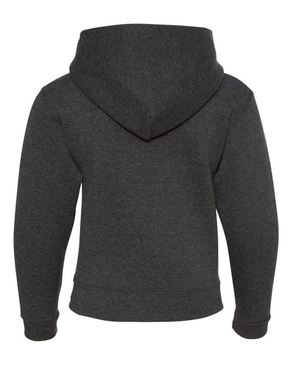 JERZEES Youth NuBlend® Hooded Sweatshirt 996YR #color_Black Heather
