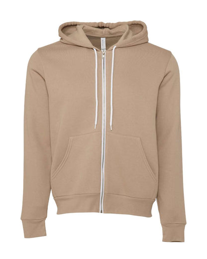 BELLA + CANVAS Sponge Fleece Full-Zip Hoodie 3739 #color_Tan