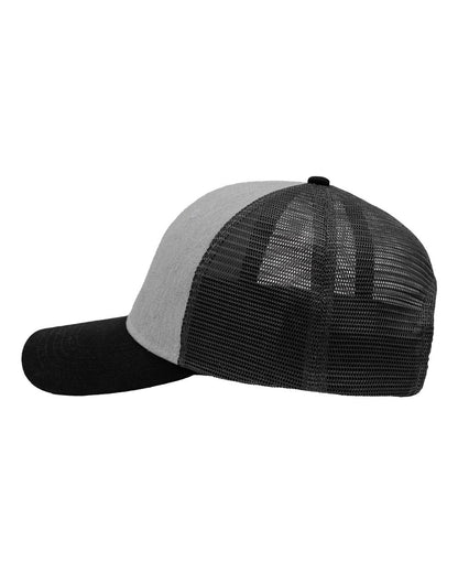 Sportsman Traditional Lo-Pro Mesh Back Trucker Fit Cap SP1450 #color_Heather Grey/ Charcoal/ Black