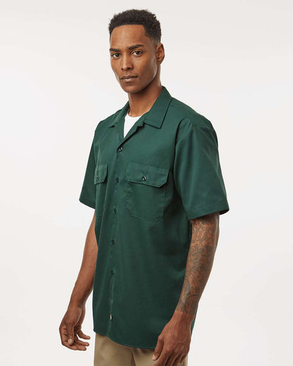 Dickies Men's Tall Short Sleeve Work Shirt 2574T #colormdl_Hunter Green