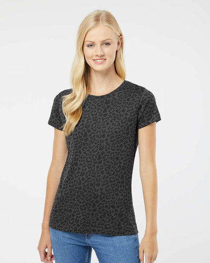 LAT Women's Fine Jersey Tee 3516 #colormdl_Black Leopard