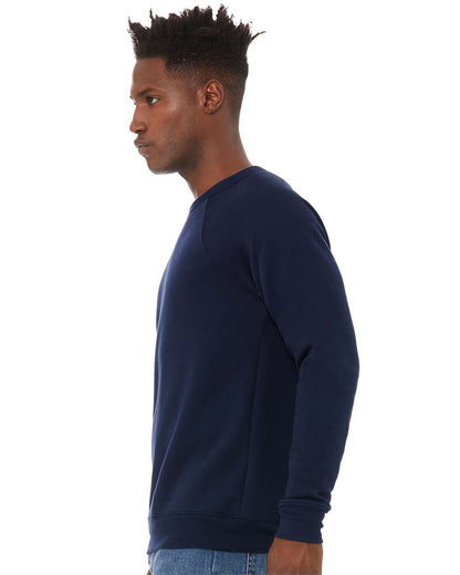 BELLA + CANVAS Sponge Fleece Raglan Crewneck Sweatshirt 3901 #colormdl_Navy