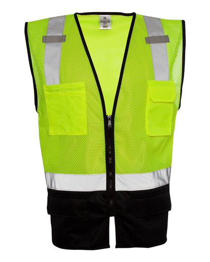 Kishigo Unisex Black Bottom Mesh Class 2 Vest 1509 #color_Lime
