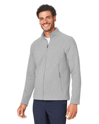 North End Men's Spirit Textured Full-Zip NE727 #colormdl_Platinum Heather
