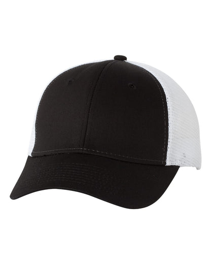 Valucap Mesh-Back Twill Trucker Cap VC400 #color_Black/ White