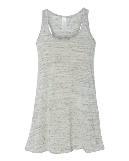 BELLA + CANVAS Women's Flowy Racerback Tank 8800 #color_White Marble