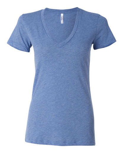 BELLA + CANVAS Women’s Triblend Deep V-Neck Tee 8435 #color_Blue Triblend