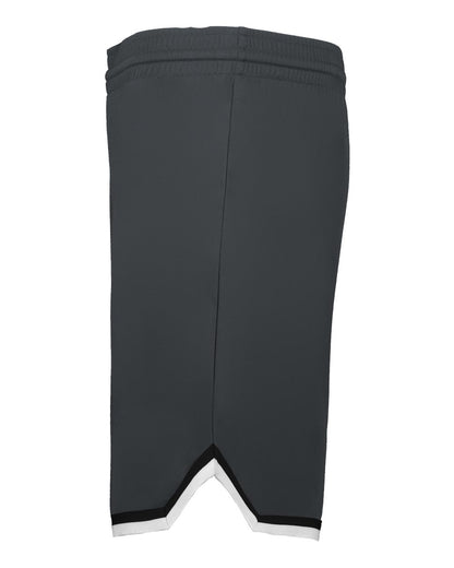 Alleson Athletic Youth Retro Basketball Shorts A54000 #color_Graphite/ Black/ White