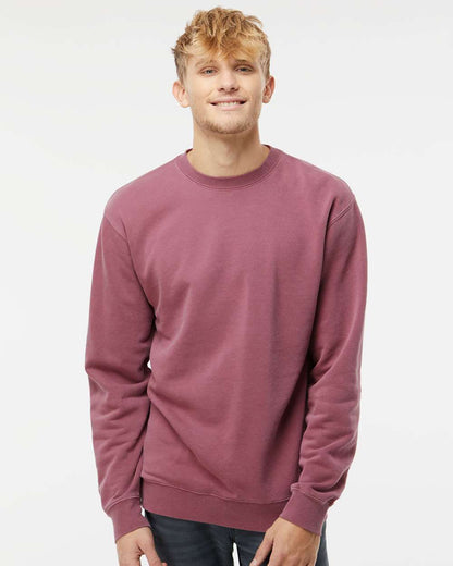 Independent Trading Co. Midweight Pigment-Dyed Crewneck Sweatshirt PRM3500 #colormdl_Pigment Maroon