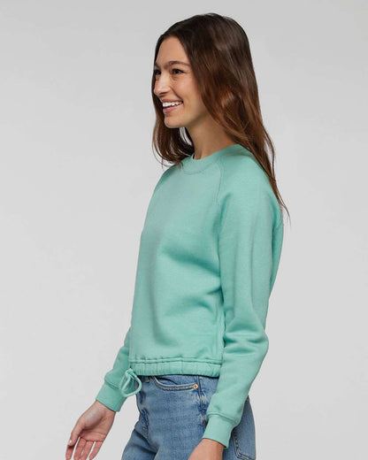 LAT Women's Relaxed 3-End Boxy Fleece Crewneck Sweatshirt 3528 #colormdl_Saltwater