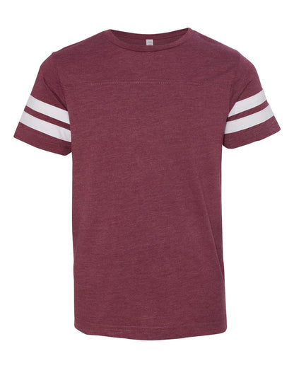 LAT Youth Football Fine Jersey Tee 6137 #color_Vintage Burgundy/ White
