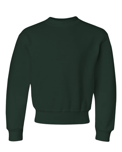 JERZEES Youth NuBlend® Crewneck Sweatshirt 562BR #color_Forest Green