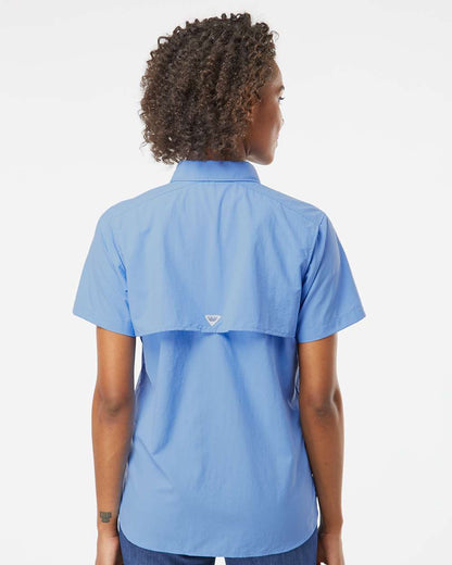 Columbia Women's PFG Bahama™ Short Sleeve Shirt 139655 #colormdl_White Cap Blue