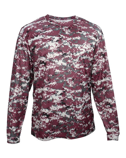 Badger Digital Camo Long Sleeve T-Shirt 4184 #color_Maroon Digital