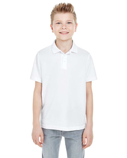 UltraClub Youth Cool & Dry Mesh Piqué Polo 8210Y #colormdl_White