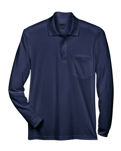 CORE365 Men's Pinnacle Performance Long Sleeve Piqué Polo with Pocket 88192P #color_Classic Navy