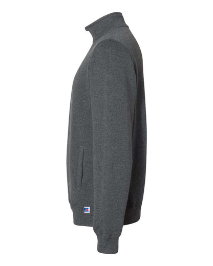 Russell Athletic Unisex Dri Power® Quarter-Zip Cadet Collar Sweatshirt 1Z4HBM #color_Black Heather