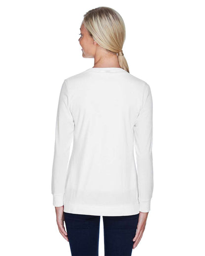 Devon & Jones Women's Perfect Fit™ Ribbon Cardigan DP181W #colormdl_White