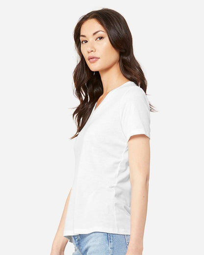 BELLA + CANVAS Women's Relaxed Triblend V-Neck Tee 6415 #colormdl_Solid White Triblend