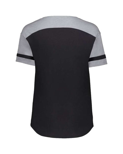 Augusta Sportswear Women's Triblend Fanatic 2.0 V-Neck T-Shirt 2914 #color_Black/ Grey Heather