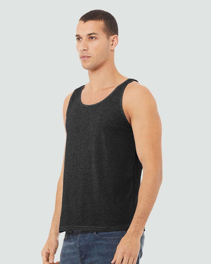 BELLA + CANVAS Heather CVC Tank 3480CVC #colormdl_Black Heather